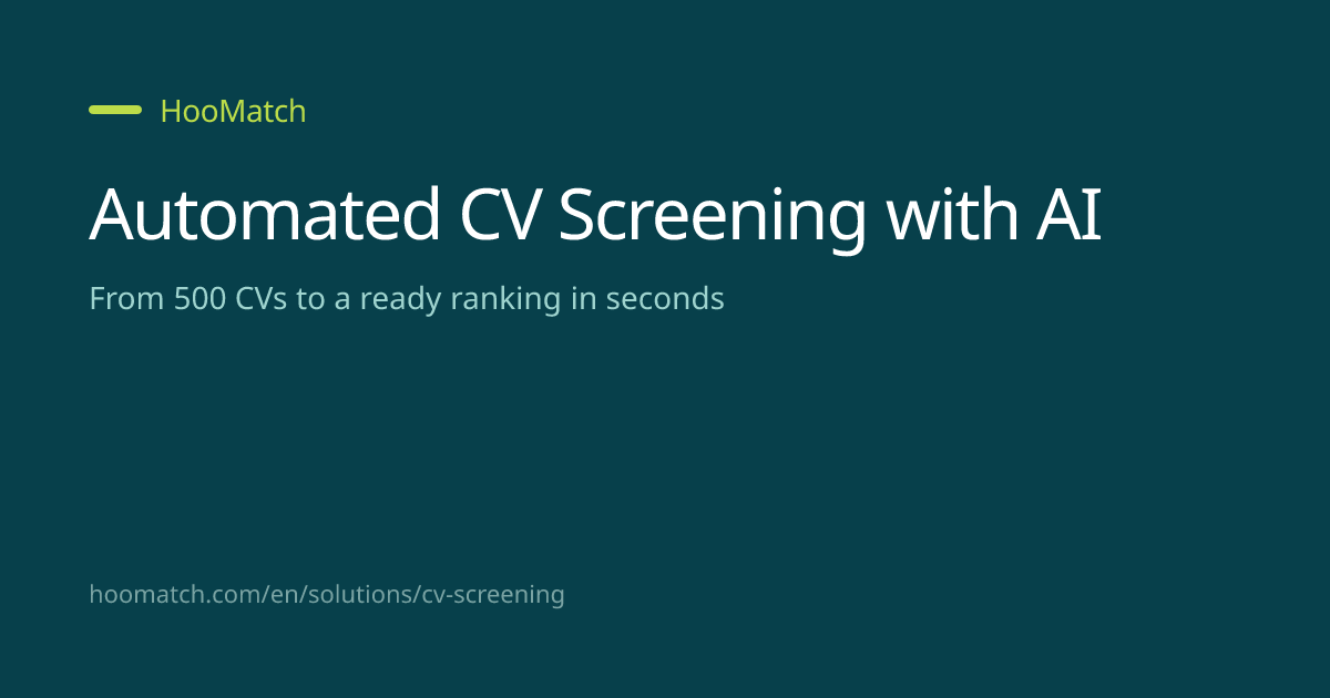 Automated CV Screening Software | AI Resume Filtering Tool | HooMatch